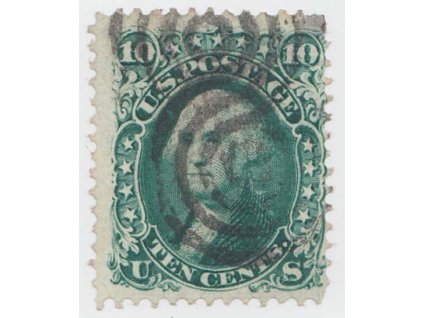 USA, 1861, 10 C Washington, GRILL, lom, MiNr.20W, razítkované