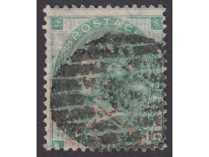1862, 1 Sh Viktoria, MiNr.22, razítko, lehký vlom
