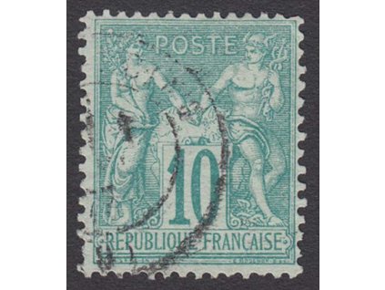 1876, 10 C Alegorie, typ I., MiNr.60I, razítkované, dv