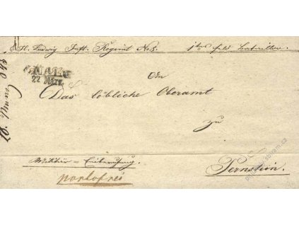 1845, Znaim, skládaný vojenský dopis