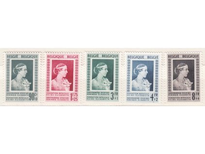 1951, 90C-8Fr série Elisabeth, MiNr.909-13, **