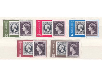 1952, 80C-10Fr Výročí známky, MiNr.490-94, ** , dv