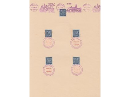 1936, pamětní list s množstvím razítek, A4