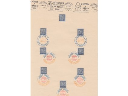 1937, pamětní list s množstvím razítek, A4