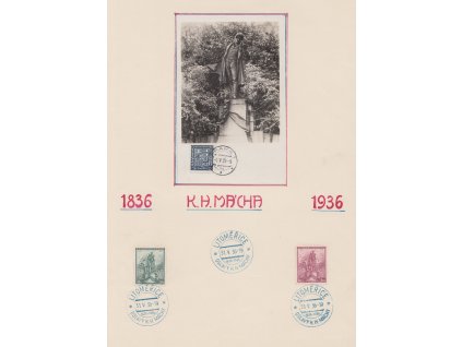 1936/39, Litoměřice, Oslavy K.H. Máchy, pamětní list, A4