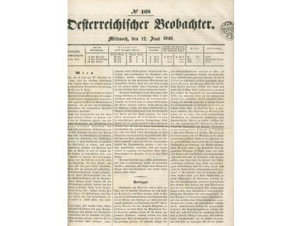 1846, Zeitung 1K 1846, list novin No.168, A4