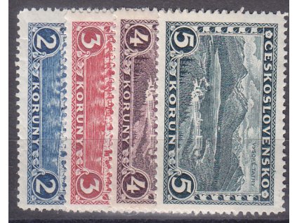 1926, 2-5Kč Praha-Tatry, série bez průsvitky, Nr.229-32, * po nálepce, ilustrační foto