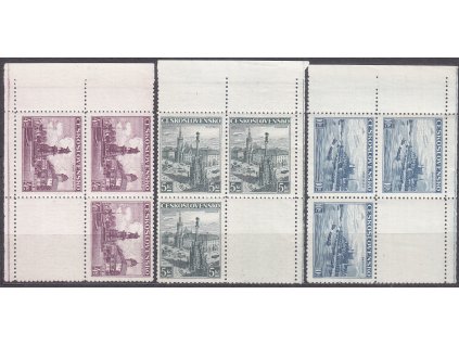 1936, 4-10Kč Krajinky, rohové 4bloky s kupony, Nr.311-14, **