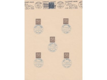 1938, pamětní list s pamětními razítky, A4