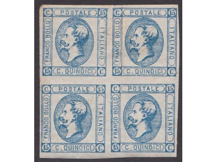 1863, 15 C Emanuel, typ II., 4blok, Nr.15II, (*) , lomy, horší jakost - viz. foto