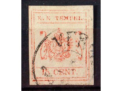 Lombardsko, 185?, 15C novinový kolek, DR Verona