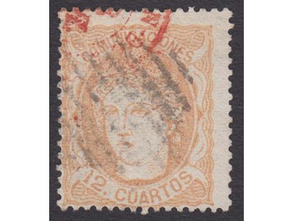 1870, 12 Cs Hispania, MiNr.107, razítkované