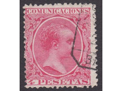 1889, 4 Pta Alfons, MiNr.200, razítkované, lehký lom