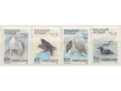 Grónsko, 1988, 3-7 Kr série Ptáci, MiNr.181-84, **