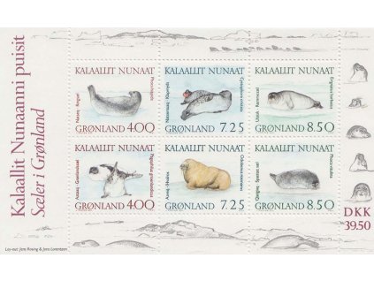 Grónsko, 1991, aršík Fauna, MiNr.Bl.3, ** , dv