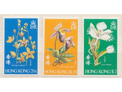 Hong Kong, 1977, 20C-2Dolary Orchideje, MiNr.341-43, **