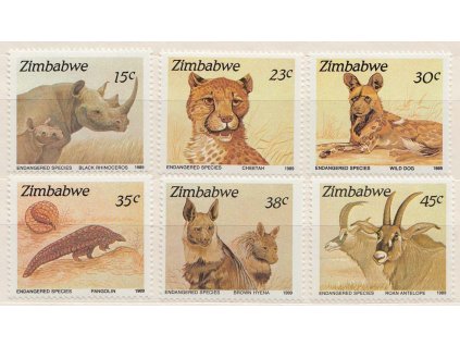 Zimbabwe, 1989, 15-45 C série Fauna, MiNr.412-17, **