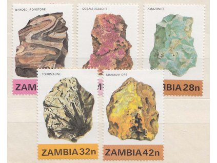 Zambia, 1982, 8-42 N série Minerály, MiNr.268-72, **
