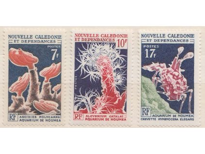 Nová Kaledonie, 1964, 7-17 Fr Mořská fauna, MiNr.402-4, **