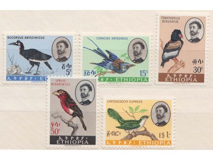 Ethiopia, 1962, 5C-1Dolar série Ptáci, MiNr.425-29, **
