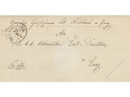 1852, Prag Kleins, skládaný dopis, stopy provozu