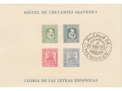 1937, Servantes, aršík, občanská válka, razítkované