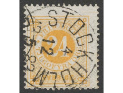 1872, 24Ö žlutá, MiNr.23B, razítkované