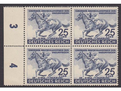 1942, 25 Pf Modrý stuha, 4blok, MiNr.814, **