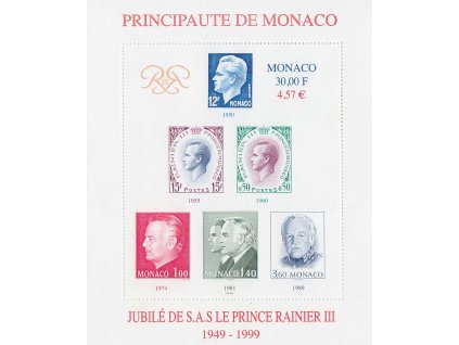 1999 aršík Výročí regentství, MiNr.Bl.78, **