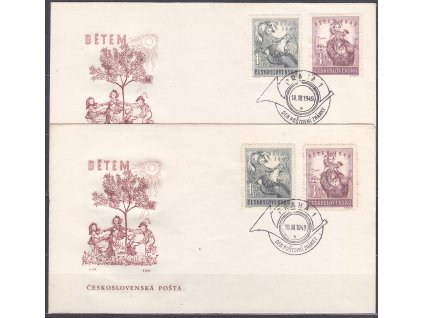 1949, FDC zn. Nr.529-30, kompletní písmena A,B
