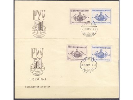 1949, FDC zn. Nr.519-20, kompletní písmena 9g,9h