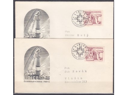 1947, FDC zn. Nr.453, kompletní písmena A,B, vypsané adresy