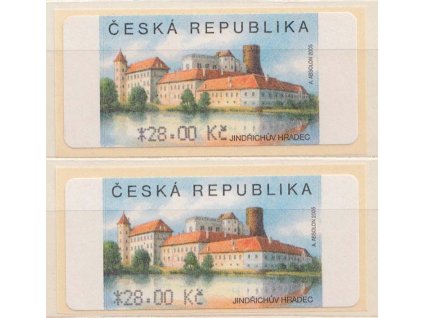2005, 28 Kč Jindřichův Hradec, posun číslice, kat. Nr.AU 3/1, **