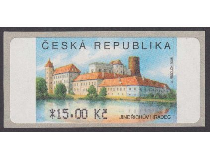 2005, 15 Kč Jindřichův Hradec, TV - zdeformovaný háček u "Ř, Nr.AU 3/1, TV2, **