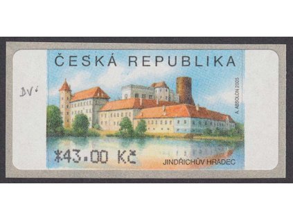2008, 43 Kč Jindřichův Hradec, TV - tečka pod "R", Nr.AU 3/4, TV1, **