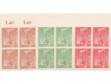 1952, 4-20 Pf série Předolympijské oslavy, MiNr.88-90, ** , 20 Pf dvl