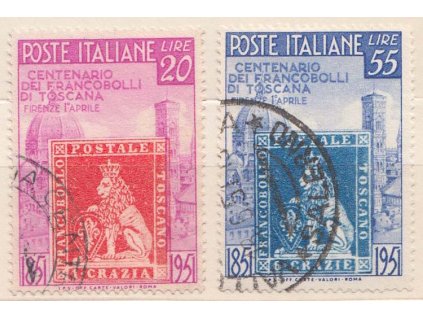 1951, 20-55 L série Výročí známky, MiNr.826-27, razítkované