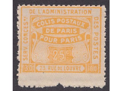 1919, 25 C Pařížská místní balíková pošta, ** , malé natržení