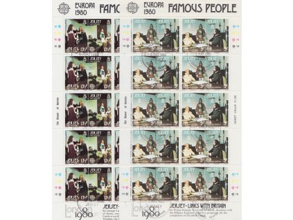 Jersey, 1980, 9-13 1/2 P Europa, archy, MiNr.219-222, razítkované