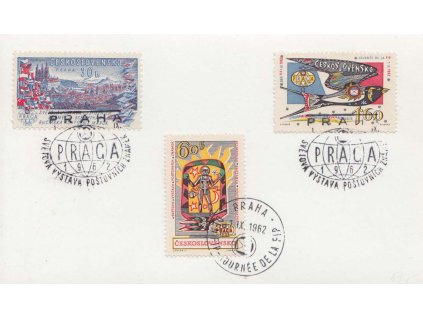 1962, Praha, Výstava známek Praga, pamětní karta, neprošlé
