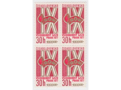 1977, 30 h IX. všeodborový sjezd, 4blok, Nr.2250, **