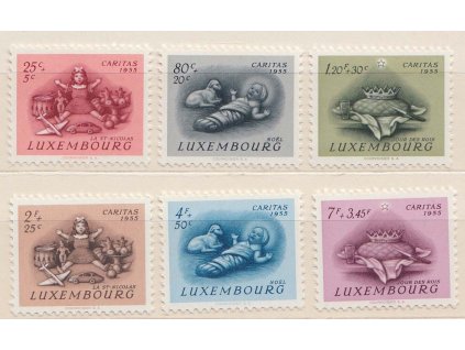 1955, 25C-7Fr série Caritas, MiNr.541-46, **