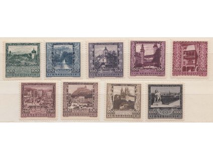 1923, 100-1000 Kr série Města, MiNr.433-41, **/*