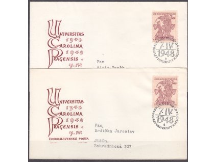 1948, FDC zn. Nr.472, kompletní písmena A,B, vypsané adresy