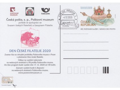 CSD 5, 2020, Den čs. filatelie, služební dopisnice, razítkované