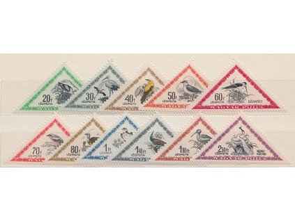 1952, 20f-2.50 Ft série Ptáci, MiNr.1230-40, **