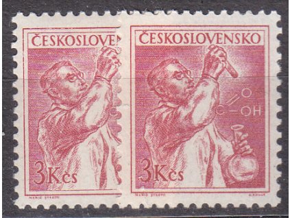 1954, 3Kčs Povolání, 2 ks - odstíny barev, Nr.787, **