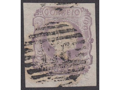 1855, 100 R Pedro, MiNr.8, razítkované