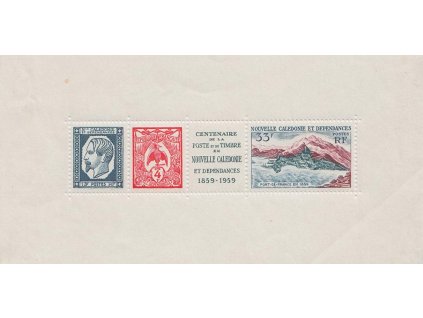 Nová Kaledonie, 1960, aršík, MiNr.Bl.2, **/* , horší jakost