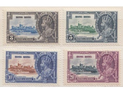 Hong Kong, 1935, 3-20 C série Jiří V., MiNr.132-35, * po nálepce